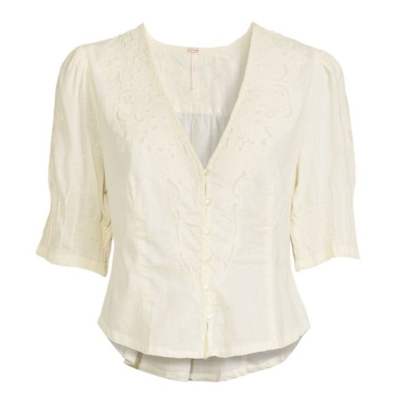 NWT Free People Laurie Embroidered Blouse S - Picture 4 of 9